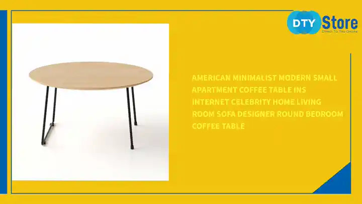 American minimalist modern small apartment coffee table ins Internet celebrity home living room sofa designer round bedroom coffee table by@Outfy