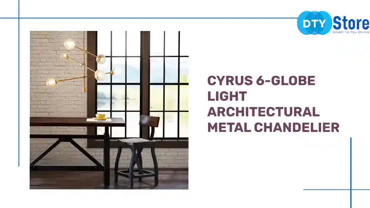Cyrus 6-Globe Light Architectural Metal Chandelier by@Outfy