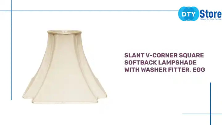 Slant V-Corner Square Softback Lampshade with Washer Fitter, Egg by@Outfy