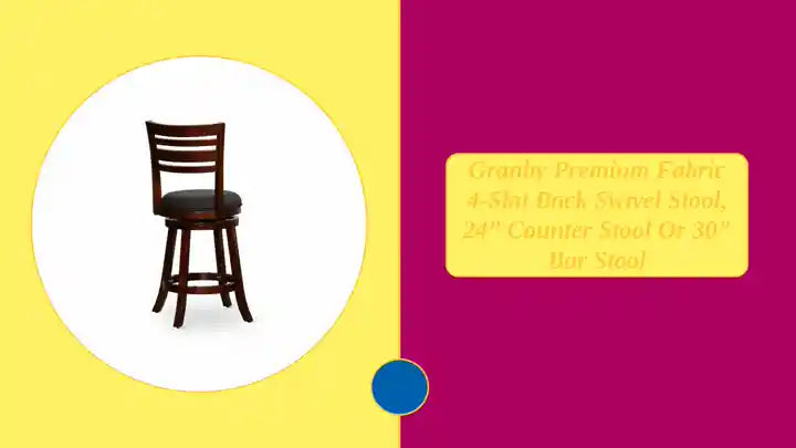 Granby Premium Fabric 4-Slat Back Swivel Stool, 24&rdquo; Counter Stool or 30&quot; Bar Stool by@Outfy