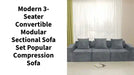 Modern 3-Seater Convertible Modular Sectional Sofa Set Popular Compression Sofa by@Outfy