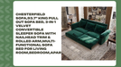 Chesterfield Sofa,93.7&quot; King Pull Out Sofa Bed, 3-in-1 Velvet Convertible Sleeper Sofa with Nailhead Trim &amp; Rolled Arm,Multi-Functional Sofa Bed for Living Room,Bedroom,Apartment,Office,Green by@Outfy