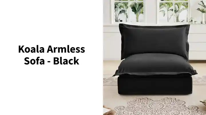 Koala Armless Sofa - Black by@Outfy