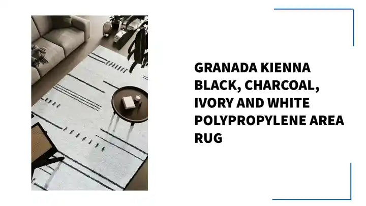 Granada Kienna Black, Charcoal, Ivory and White Polypropylene Area Rug by@Outfy