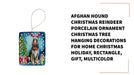 Afghan Hound Christmas Reindeer Porcelain Ornament Christmas Tree Hanging Decorations for Home Christmas Holiday, Rectangle, Gift, Multicolor by@Outfy