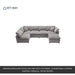 Modern Modular Cloud Sofa Bed with Ottoman, Convertible U Shaped Sleeper, Chenille, 130*65 Inches by@Outfy