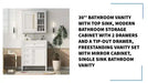 30&#039;&#039; Bathroom Vanity with Top Sink, Modern Bathroom Storage Cabinet with 2 Drawers and a Tip-out Drawer, Freestanding Vanity Set with Mirror Cabinet, Single Sink Bathroom Vanity by@Outfy