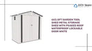 6X3.5FT Garden Tool Shed Metal Storage Shed with Peaked Roof Waterproof Lockable Door White by@Outfy