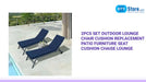2PCS Set Outdoor Lounge Chair Cushion Replacement Patio Furniture Seat Cushion Chaise Lounge by@Outfy