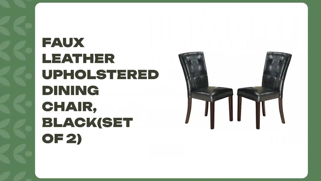 Faux Leather Upholstered Dining Chair, Black(Set of 2) by@Outfy