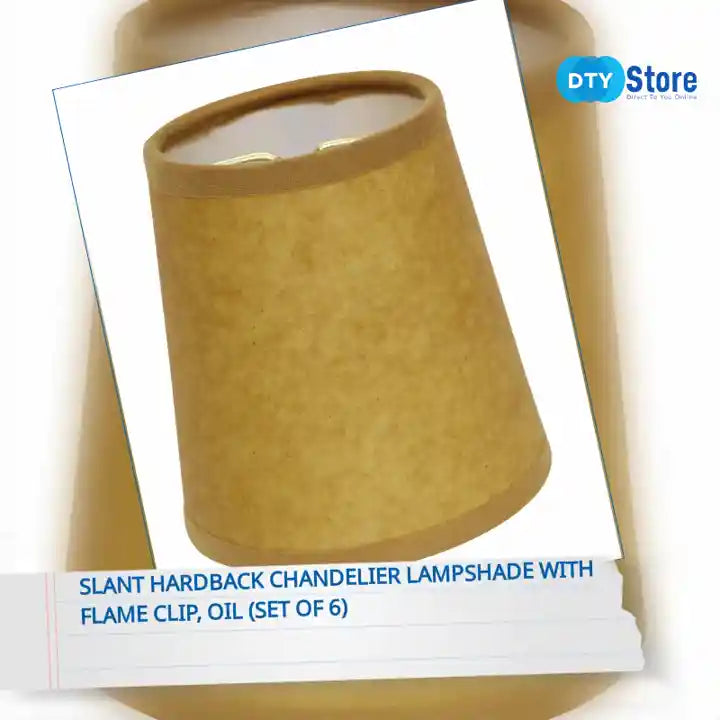 Slant Hardback Chandelier Lampshade with Flame Clip, Oil (Set of 6) by@Outfy