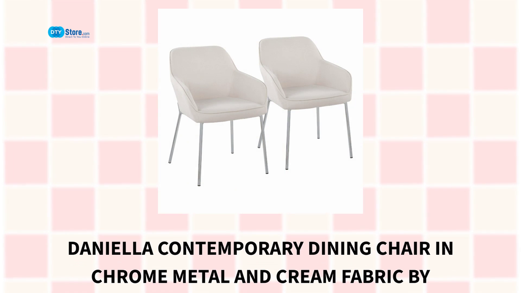 Daniella Contemporary Dining Chair in Chrome Metal and Cream Fabric by LumiSource - Set of 2 by@Outfy
