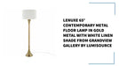 Lenuxe 65&#039; Contemporary Metal Floor Lamp in Gold Metal with White Linen Shade from Grandview Gallery by LumiSource by@Outfy