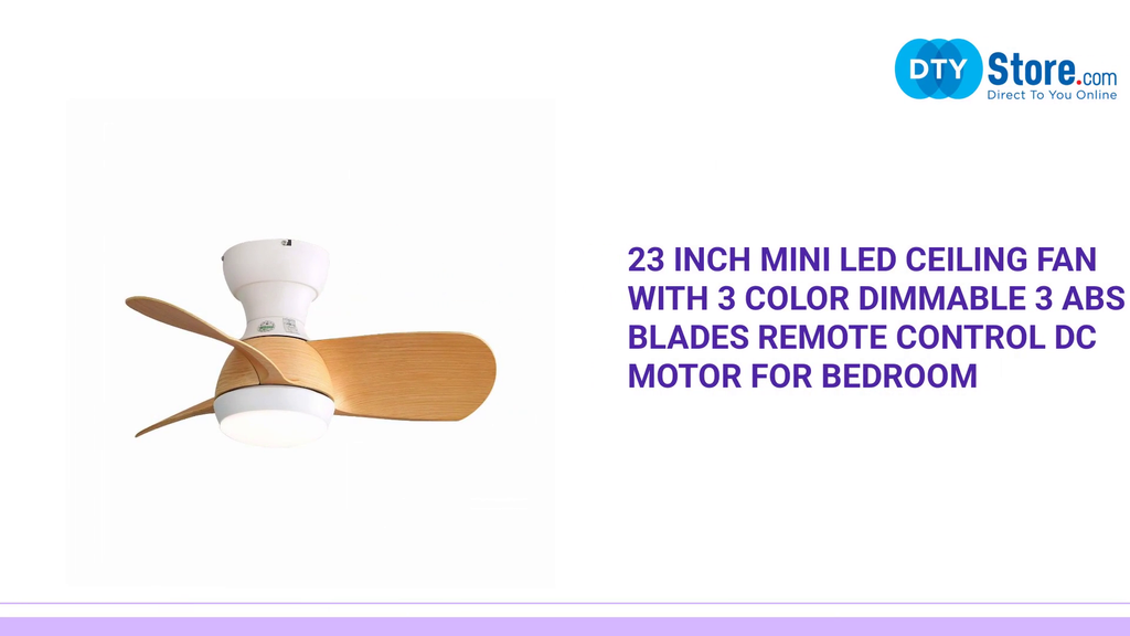 23 Inch Mini Led Ceiling Fan With 3 Color Dimmable 3 ABS Blades Remote Control DC Motor For Bedroom by@Outfy
