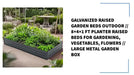 Galvanized Raised Garden Beds Outdoor // 8&times;4&times;1 ft Planter Raised Beds for Gardening, Vegetables, Flowers // Large Metal Garden Box by@Outfy
