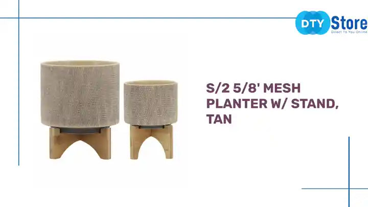 S/2 5/8' MESH PLANTER W/ STAND, TAN by@Outfy