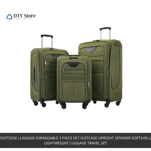 Softside Luggage Expandable 3 Piece Set Suitcase Upright Spinner Softshell Lightweight Luggage Travel Set - Image 9