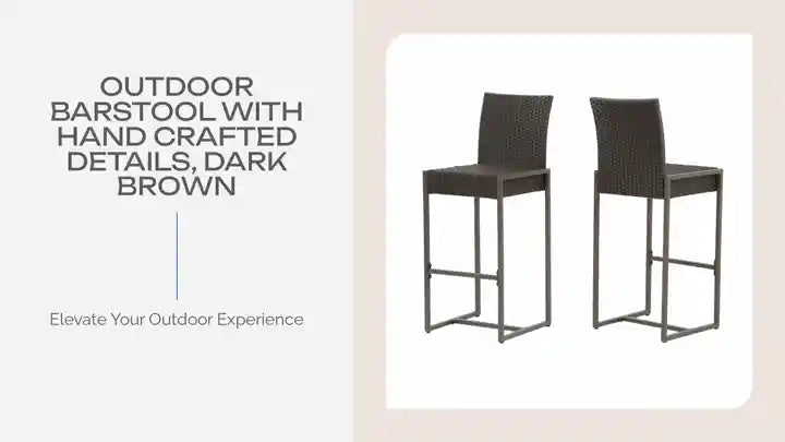 Outdoor Barstool with Hand Crafted Details, Dark Brown by@Outfy