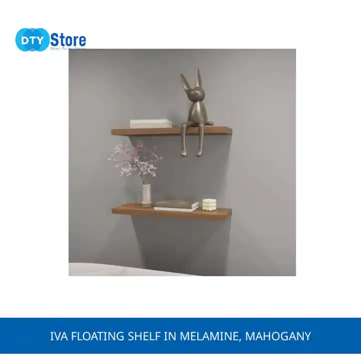 Iva Floating Shelf in Melamine, Mahogany by@Outfy