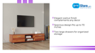 Walnut TV Stand for 70 Inch TV Stands, Media Console Entertainment Center Television Table, 2 Storage Cabinet with Open Shelves for Living Room Bedroom by@Outfy