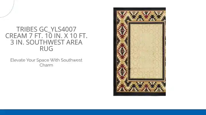 Tribes GC_YLS4007 Cream 7 ft. 10 in. x 10 ft. 3 in. Southwest Area Rug by@Outfy