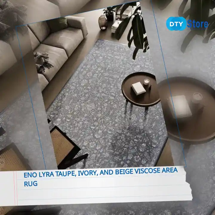 Eno Lyra Taupe, Ivory, and Beige Viscose Area Rug by@Outfy