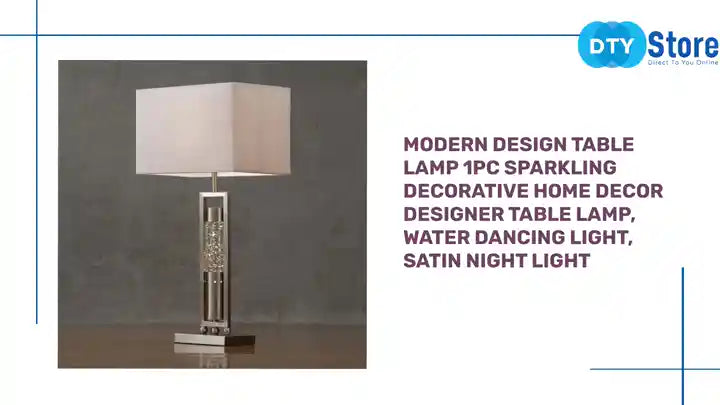 Modern Design Table Lamp 1pc Sparkling Decorative Home Decor Designer Table Lamp, Water Dancing Light, Satin Night Light by@Outfy