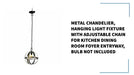 Metal Chandelier, Hanging Light Fixture with Adjustable Chain for Kitchen Dining Room Foyer Entryway, Bulb Not Included by@Outfy