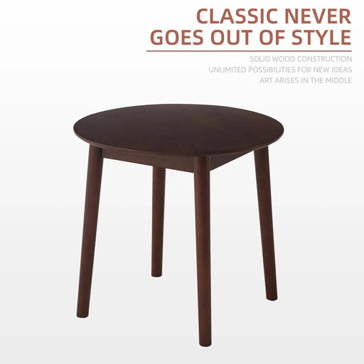 walnut Round Table, all solid wood, can sit 2-4 people diameter 31.5 inches Default -DTYStore