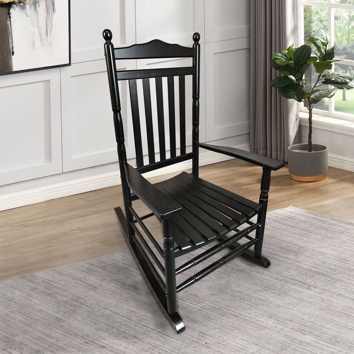 BALCONY PORCH ADULT ROCKING CHAIR-BLACKDTYStore