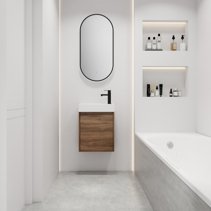 Bathroom Vanity With Single Sink,18 Inch For Small Bathroom,DTYStore
