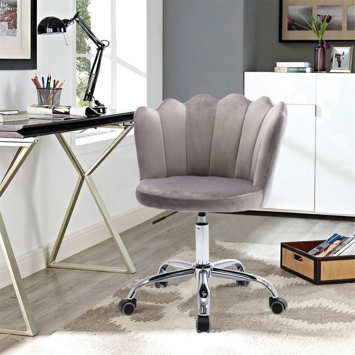 COOLMORE   Swivel Shell Chair for Living Room/Bed Room, Modern Leisure office Chair  GrayDTYStore