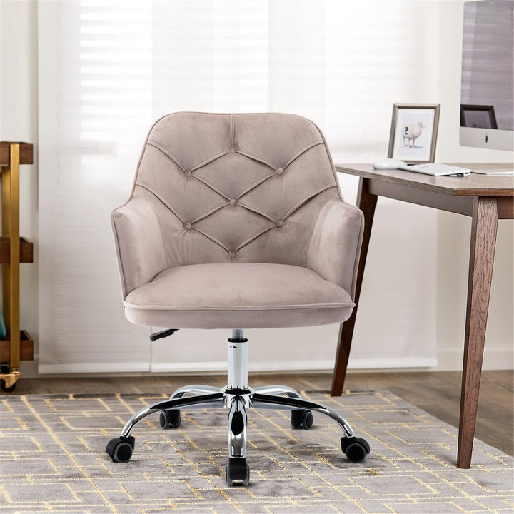 COOLMORE Velvet Swivel Shell Chair for Living Room, Modern Leisure Arm Chair ,Office chair GreyDTYStore