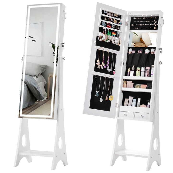 Fashion Simple Jewelry Storage Mirror Cabinet With LED Lights,For Living Room Or BedroomDTYStore