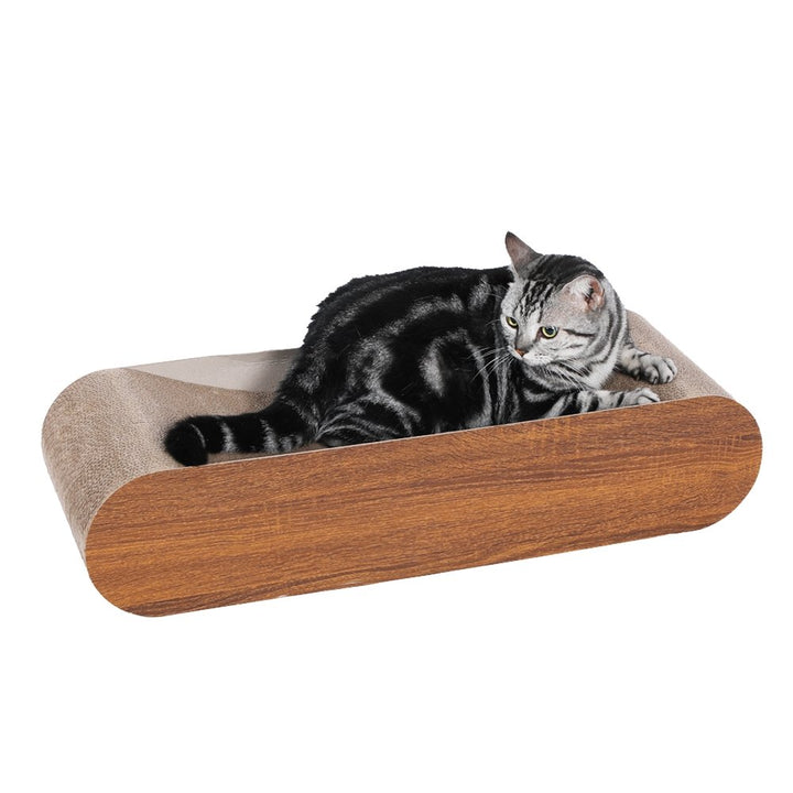 Fluffydream Cat Scratcher, Cardboard Lounge Bed, Bone Shape Design, Recyclable Corrugated Scratching Pad, Stable and Durable, Furniture Protector, Reversible, WoodDTYStore
