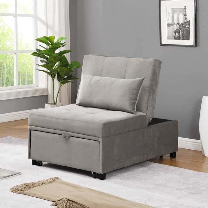 Folding Ottoman Sofa Bed（Gray）DTYStore