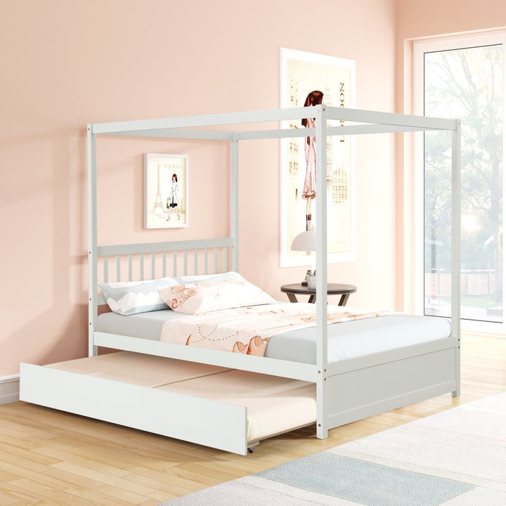 Full bed with Twin trundle for white colorDTYStore