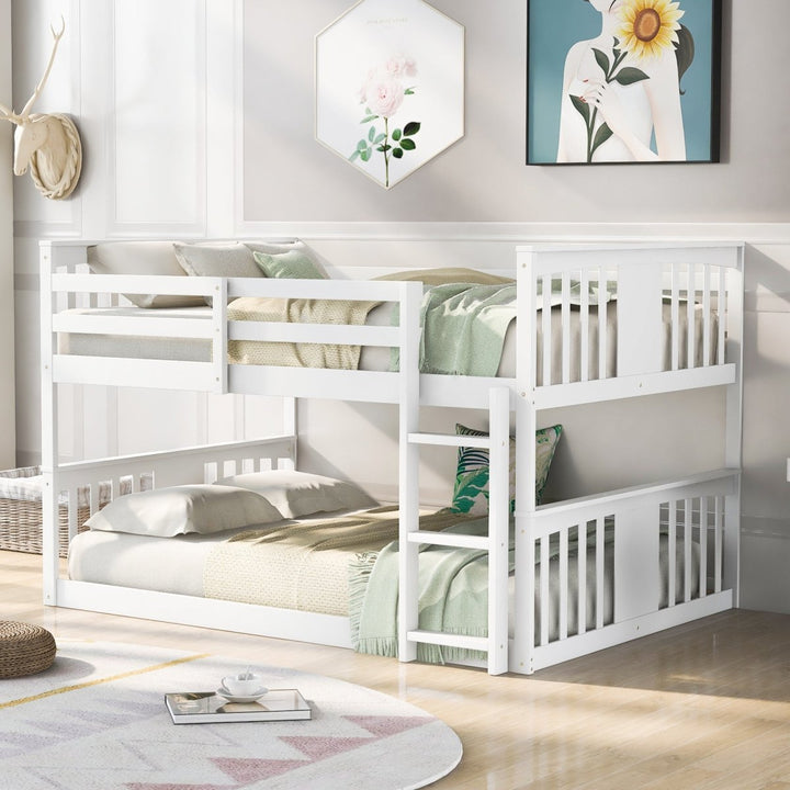 Full Over Full Bunk Bed with Ladder, White (OLD SKU :LP000207AAK)DTYStore