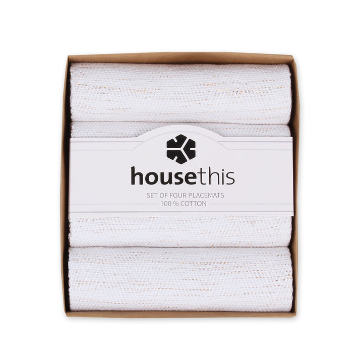 House This ® 100% Cotton Luxe Placemats, Set of 4 - DTYStore