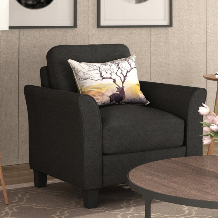Living Room Furniture Armrest Single Sofa (Black)DTYStore