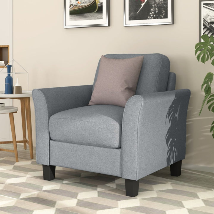 Living Room Furniture Armrest Single Sofa (Gray)DTYStore