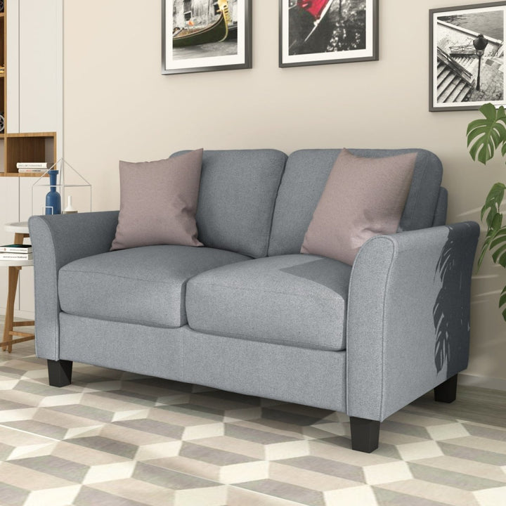 Living Room Furniture Love Seat Sofa Double Seat Sofa (Loveseat Chair)(Gray)DTYStore