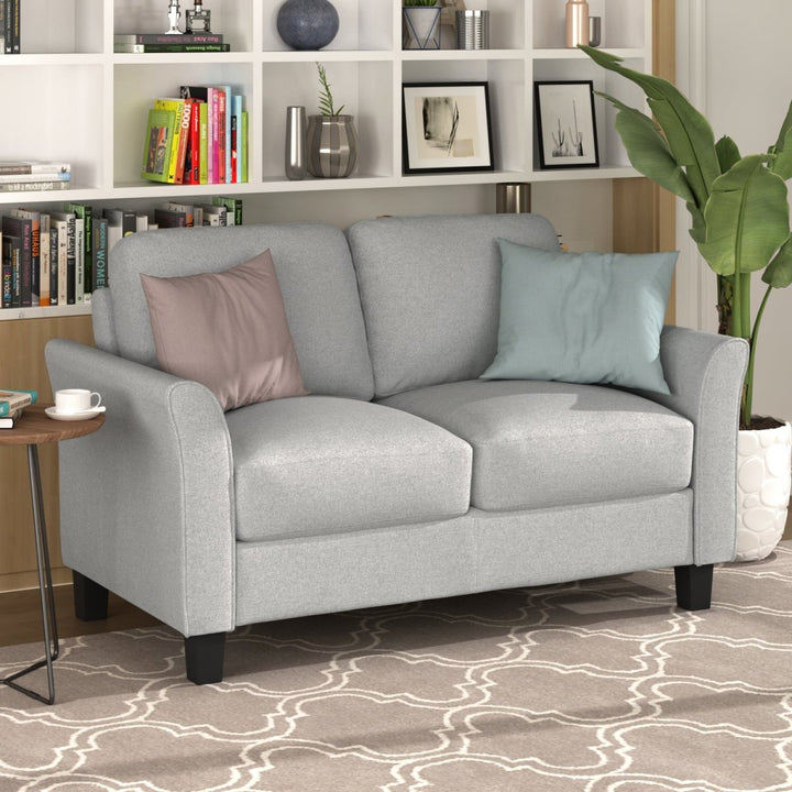 Living Room Furniture Love Seat Sofa Double Seat Sofa (Loveseat Chair)(Light Gray)DTYStore
