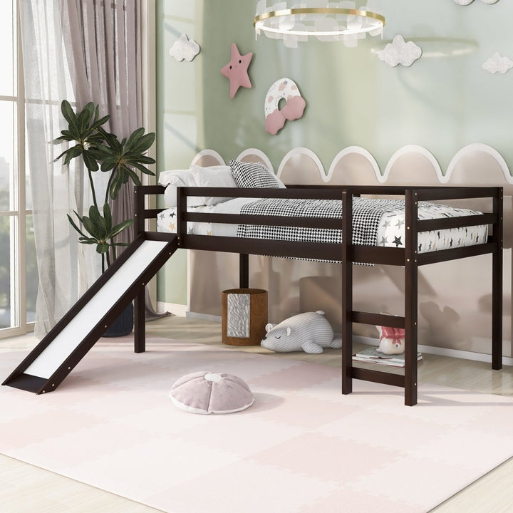 Loft Bed with Slide, Multifunctional Design, Twin (Espresso)(OLD SKU: WF191904AAP)DTYStore