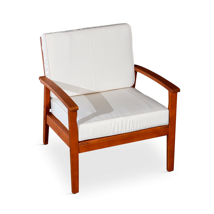 Longs Peak Eucalyptus Outdoor Deep Seat Chair with Cushions - DTYStore