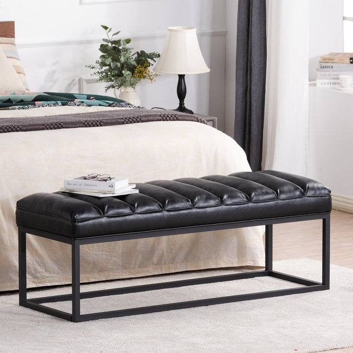 Metal Base Upholstered Bench for Bedroom for EntrywayDTYStore