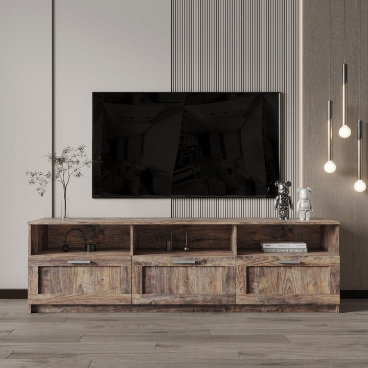 Modern minimalist TV cabinet 80 inch TV stand, open locker Living Room BedroomDTYStore