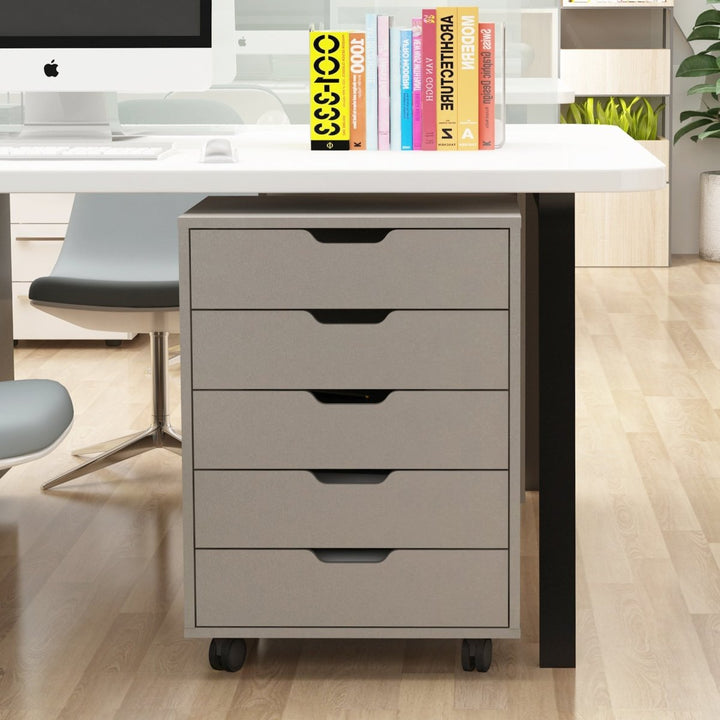 Office pulley movable file cabinet Wooden drawer cabinet Office storage cabinet Low cabinetDTYStore
