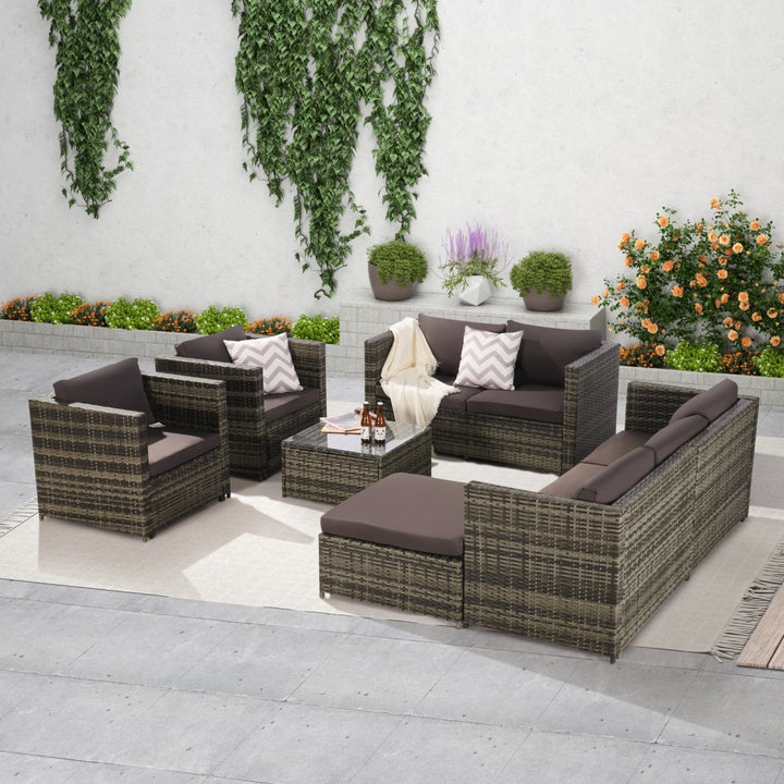 Outdoor Garden Rattan Table And Table Furniture SetDTYStore
