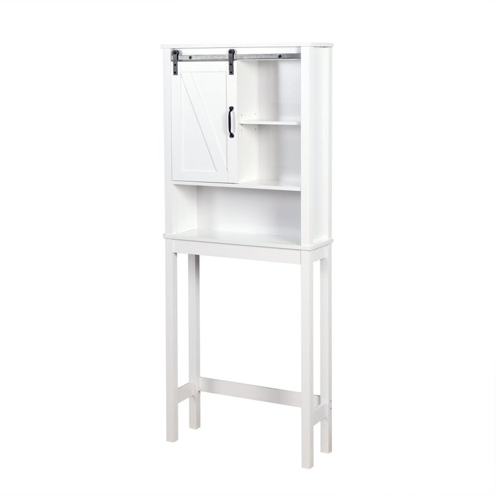 Over-the-Toilet Storage Cabinet, Space-Saving Bathroom Cabinet, with Adjustable Shelves and A Barn Door 27.16 x 9.06 x 67 inchDTYStore